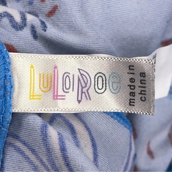 LuLaRoe One Size Red White Blue Leggings America Patriotic 4th Of July Stretch - Picture 10 of 11